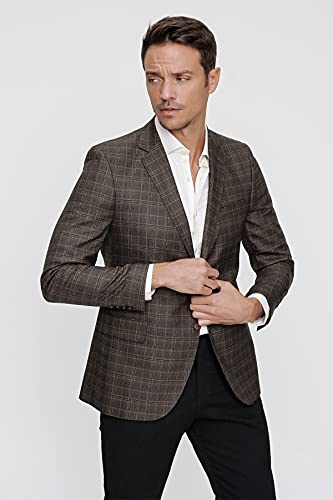 Bonamaison Męska marynarka biznesowa TRMRVN100392, brązowa, 60