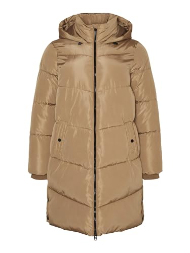 VERO MODA CURVE VMCHALSEY Coat CUR damski płaszcz pikowany, tygrysie oko, 46, Tigers Eye, 46