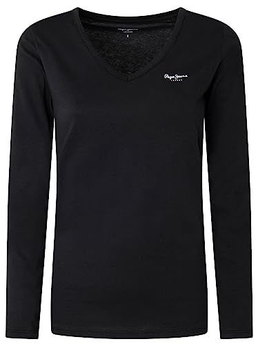 Pepe Jeans Koszulka damska Korine L/S, 999 czarny, XL
