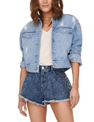 ONLY Onlmalibu Ls Deco DNM damska kurtka dżinsowa, jasnoniebieski (light blue denim), M