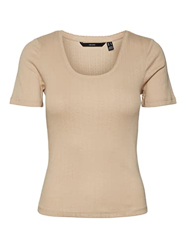 VERO MODA Women's VMCASJA SS TOP NOOS T-Shirt, Irish Cream, XL, Irish Cream, XL