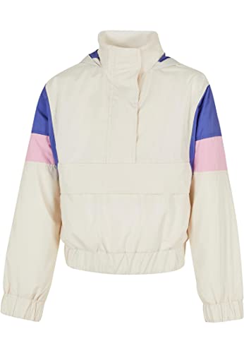 Urban Classics Dziewczęca kurtka Girls Light 3-Tone Pull Over Jacket whitesand/purpleday/girlypink 158/164, biały piasek/purpleday/girlypink, 158/164 cm