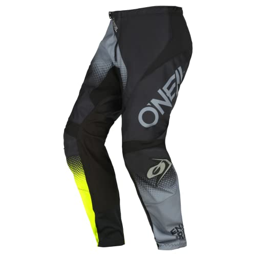 O'NEAL | Spodnie Motocross | Enduro MX | Maksymalna swoboda ruchów, lekka, oddychająca i wytrzymała konstrukcja | Element Racewear V.22 Pants | Dorośli | Black Grey Neon Yellow | Rozmiar 42/58