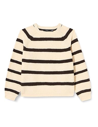 VERO MODA Vmasta Ls O-Neck Ga Noos sweter damski, Brzoza/paski: wsporniki, XS