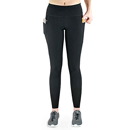 Formbelt® Damskie spodnie do biegania z kieszenią długie - legginsy ze stretchem do biegania na smartfon, iPhone, telefon komórkowy, klucze, joga