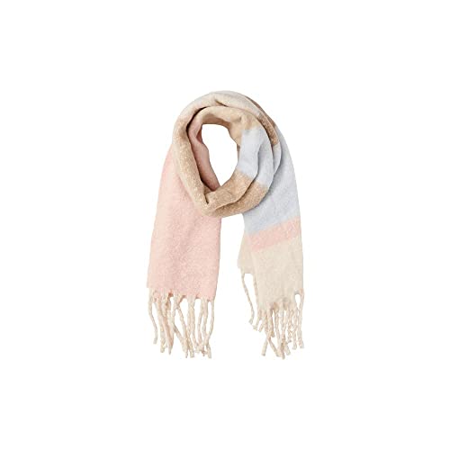 PIECES Damski szalik zimowy PCBEA Long Scarf NOOS BC, Rose Cloud/Szczegóły: COLOUR BLOCKING, jeden rozmiar