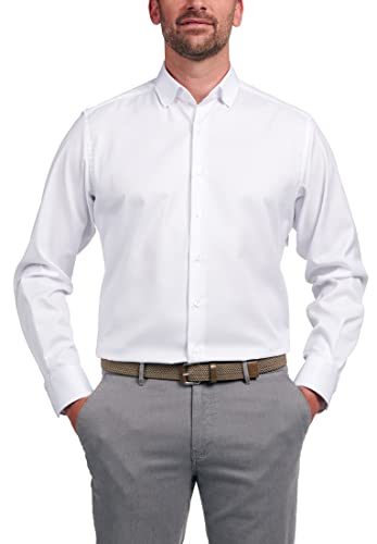 Eterna Męska koszula z długim rękawem Modern FIT Cover Shirt Twill White UNI, 15, biały, 36