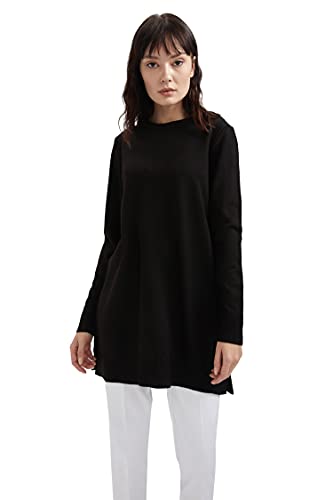 DeFacto Damska koszulka tunika, Black-100-08, L