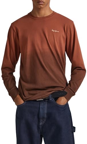 Pepe Jeans Kenneth Ls koszulka męska, Brązowy (rzeźba), XL