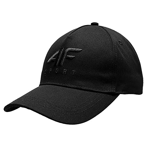 4F Czapka baseballowa męska, DEEP BLACK, L
