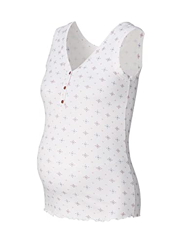 ESPRIT Maternity Prążkowany tank top z nadrukiem, Bright White - 101, L