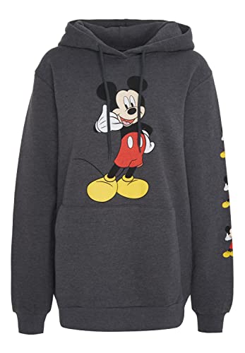 Recovered Disney Myszka Miki Telefon Rękaw Nadruk Węgiel Damska Bluza Z Kapturem S, wielobarwny, S
