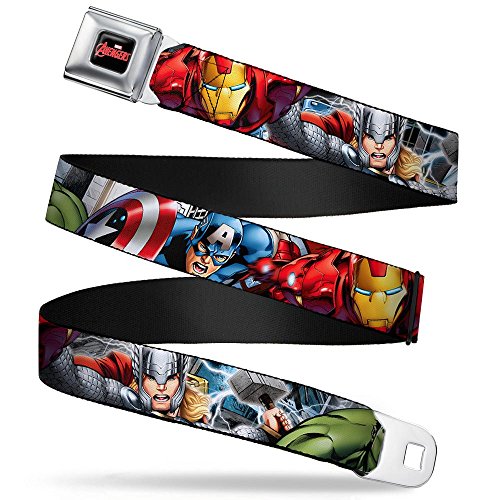 Buckle-Down Pasek unisex Marvel Avengers 4 superbohater pozuje z bliska od 80 do 132 cm, wielokolorowy, XL, multi