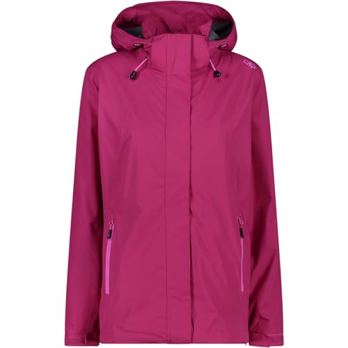 top CMP Damska kurtka polarowa z Hood Knit Tech Melange kurtka polarowa z rowerem, Boy, czarno-błyskowa, pomarańczowa, 92, Geraneo, 46