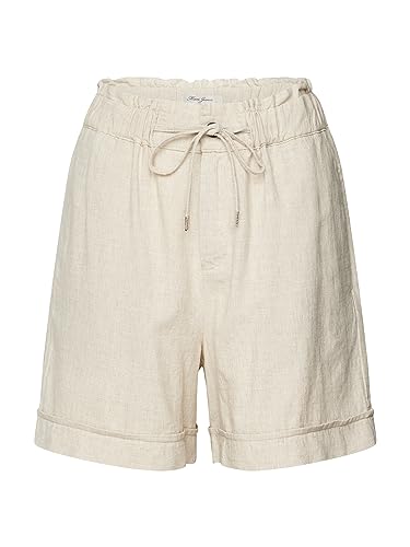 Mavi Damskie lniane szorty krótkie spodnie, beżowe, M, Beige, M