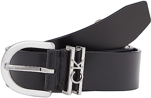 Calvin Klein Pasek Damski Ck Must Ck Loop Belt 3.0 cm Skórzany Pasek, Ck Black, 95