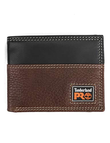 Timberland PRO Męska cienka skóra RFID z okienkiem na dowód osobisty z tyłu portfela, Drewno tekowe, jeden rozmiar