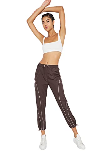 Trendyol Damskie spodnie dresowe Herren Mittlerer Bund Jogger Jogginghose, Brązowy, S