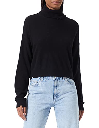 Replay Damski sweter z golfem wełna, czarny (Black 098), L, Black 098, L