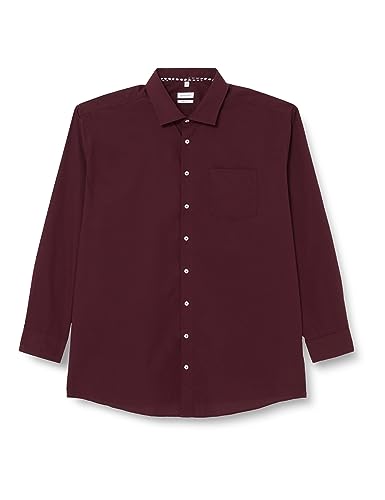 Seidensticker Męska koszula o regularnym kroju z długim rękawem, ciemnoczerwony, 38