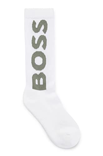 BOSS Męskie krótkie skarpety QS Rib Logo CC z kontrastowym logo, Open White113, 39-42 EU