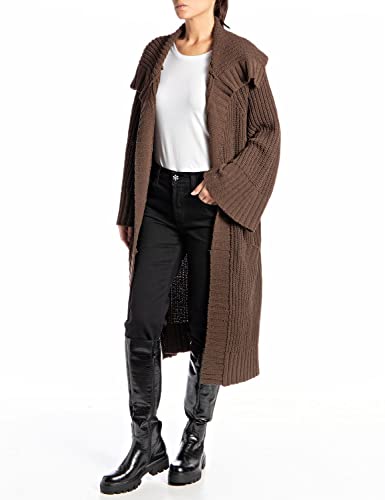 Replay Damska kurtka z dzianiny, 528 Chocolate, XL