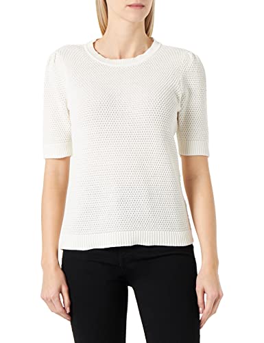 VIDALO O-Neck S/S Knit TOP/SU - NOOS, White Alyssum, L