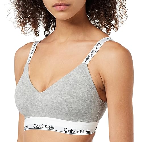 Calvin Klein Damski biustonosz z podszewką z podszewką (pełna miseczka), szary, S