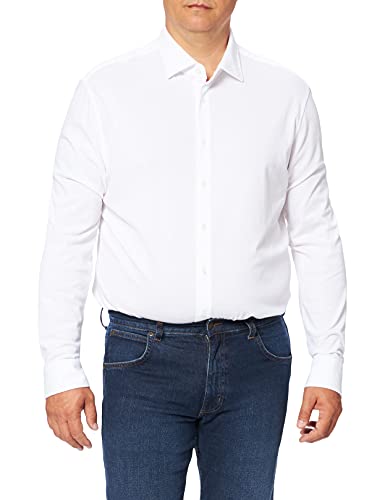 Seidensticker Męska koszula biznesowa – koszula bez prasowania o prostym kroju – Shaped – długi rękaw – kołnierz Kent – 100% bawełna, biały, 40