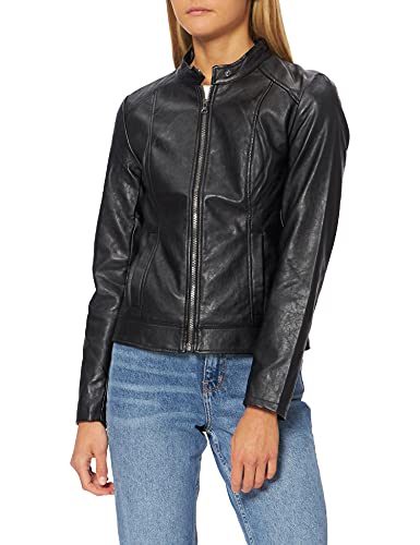 JDY Jdyemily Faux Leather Jacket OTW Noos Kurtka damska ze sztucznej skóry, czarny, 40