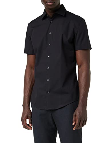 Seidensticker Męska koszula biznesowa Slim bez prasowania, rozciągliwa, czarny (schwarz 39), 36