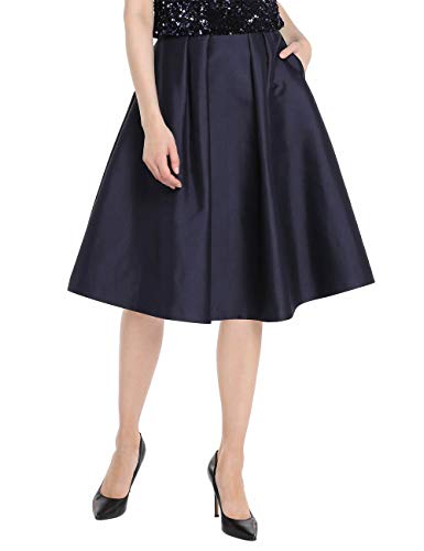 APART Fashion Damska spódnica satynowa, niebieski (Midnight Blue), 60 PL