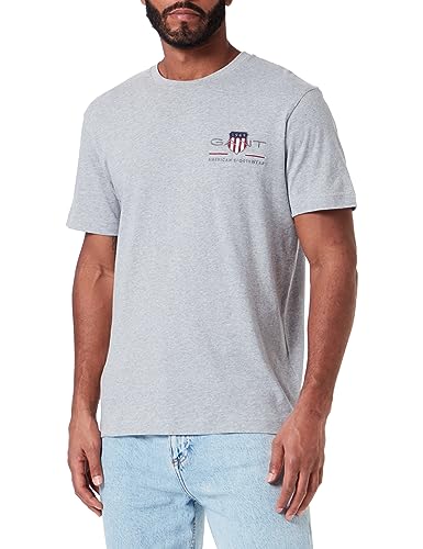 GANT Męski t-shirt Reg Archive Shield Emb Ss, szary melanż, M