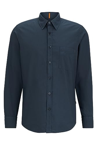 BOSS Męska koszula Relegant 6 Regular -Fit z bio-bawełnianej popeliny, Open Green388, XL