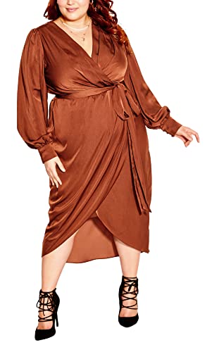 CITY CHIC Damska sukienka Plus Size Opulent, Cocoa, 48, Cocoa, 46