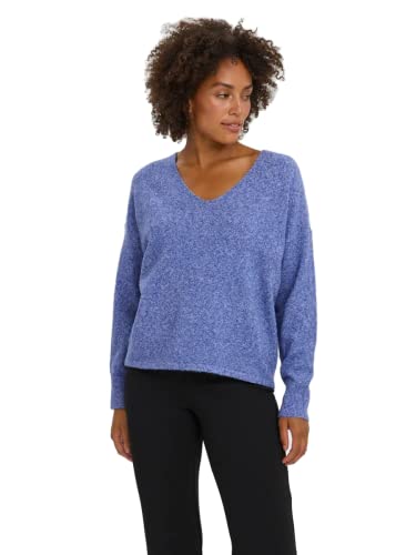 bestseller a/s Damski sweter VMDOFFY LS z dekoltem w serek GA NOOS, niebieski Sodalite/szczegóły: melanż, S