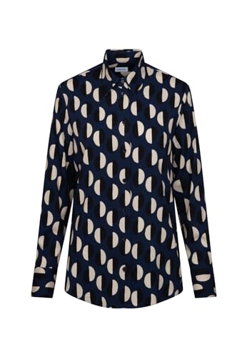 Seidensticker Damska bluzka - modna bluzka - Regular Fit - kołnierz koszuli - stretch - długi rękaw - mieszanka bawełny, niebieski, 42