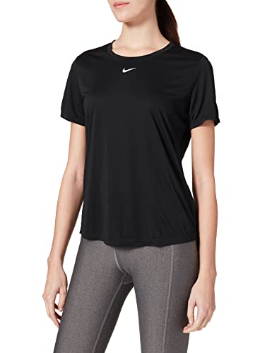 Nike Damska koszulka W Nk One Df Ss Std Top T-Shirt, czarny/biały, L