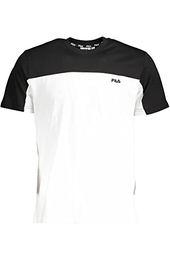 FILA Męski t-shirt BLANKENBURG Blocked Bright White-Black, S, jasny biały/czarny, S