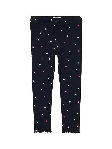 TOM TAILOR Dziewczęce legginsy z wzorem w serce, 32372-Dark Blue Multicolor Heart, 92 cm