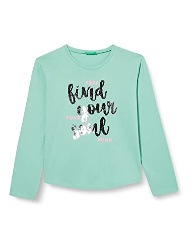 United Colors of Benetton Koszulka dziewczęca z długim rękawem, Zielony jadeitowy 25a, 160