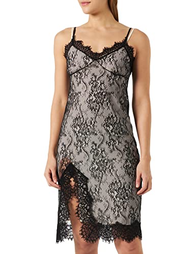 Pinko Valencienn damska sukienka koronkowa, luźna, wieczorowa, Zdg_black/masło, 50