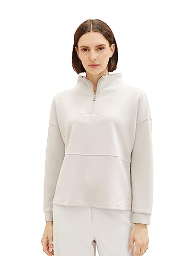 TOM TAILOR Damska bluza Troyer, 16339-Clouds Grey, M