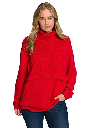 Ulla Popken Damski sweter Rollkragenpullover, Zopfmuster, Langarm, Przestrzeń zewnętrzna, 70 duże rozmiary