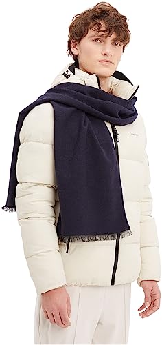 calvin klein Męski monogram tkany szalik 60 x 180, Ck granatowy, jeden rozmiar