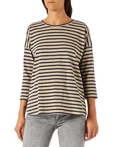 Camel Active Womenswear Sweter Damski, Clay/Night Blue Stri, L