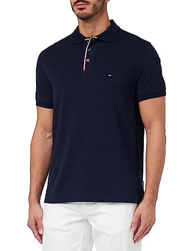 Tommy Hilfiger Męska koszulka polo RWB z plisą REG S/S, pustynne niebo, XS, Pustynne niebo, XS