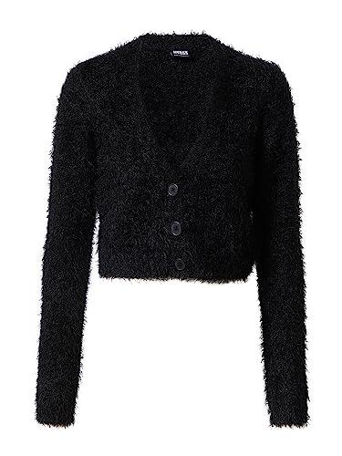 Urban Classics Damski kardigan Cropped Feather Cardigan damski czarny Basics, Streetwear, czarny, 3XL