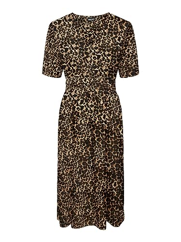 5715367550666 Sukienka damska PCTALA SS MIDI Dress NOOS BC, Indian Tan/AOP: Leo, S, Indian Tan/Aop: leo, S