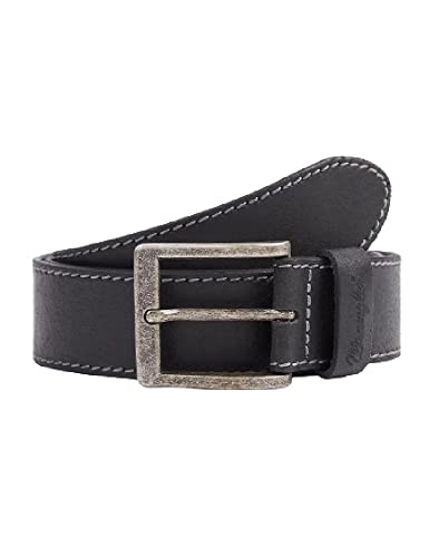 Wrangler Pasek zapinany na szyty męski, Czarny (czarny)